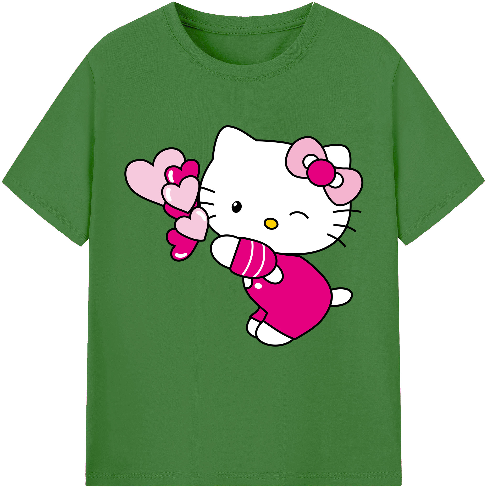 （画像用） Hello Kitty ハローキティ レディースカジュアルプリントTシャツ（綿100％）